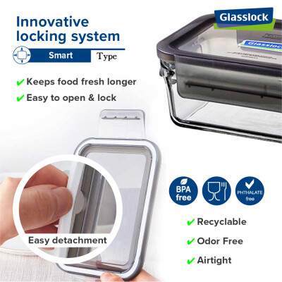 Glasslock oven safe - Smart type. 390 ml (ORRT-039)