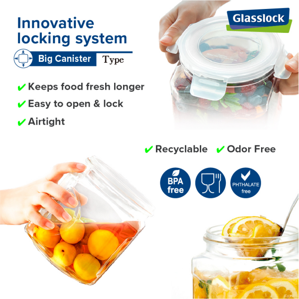 Glasslock food container - Big Canister, 1500ml (IP591)