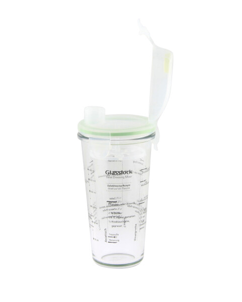 Glasslock, 2x Shaker mit Salat-Dressing Beschriftungen, transparentem Deckel, 450ml (PC-318-SD)