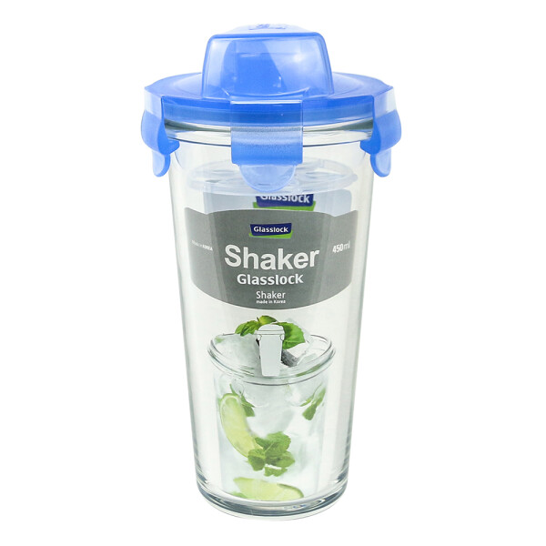 Shaker with printings on it, blue lid, 450ml (PC-318-ML), 14,50 €